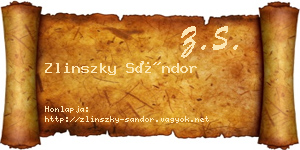 Zlinszky Sándor névjegykártya