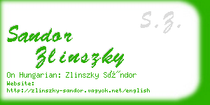 sandor zlinszky business card